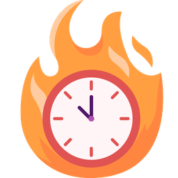 Icon showing a time being wasted
