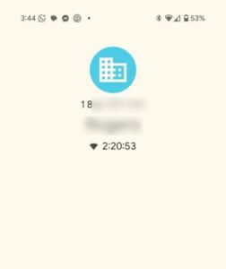 Screenshot of cellphone where wait times were 2h20min for business support